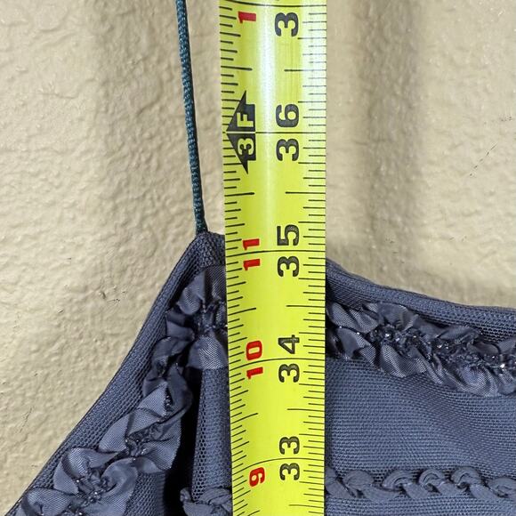 JS Collections Womens Mesh Ruffle Sheath Cocktail Dress Size 4 - Picture 7 of 12